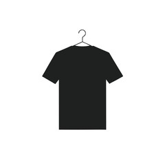 Black T-Shirt on Hanger &ndash; Minimalist Vector Illustration