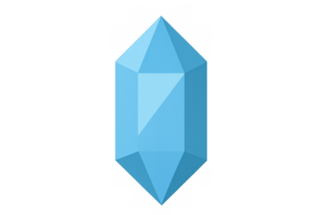 Blue geometric crystal showing sharp facets, rendered as a vector illustration with a transparent background