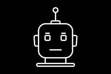 Obraz premium Robot Icon. Icon related to Technology. line icon style. Simple vector design editable