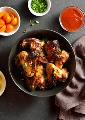 Grilled chicken wings in bowl