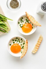 Eggs en cocotte (baked eggs)