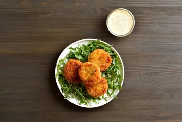 Fish cakes from mashed potato and minced fish
