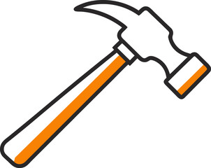 Simple Hammer Tool Outline Vector Illustration