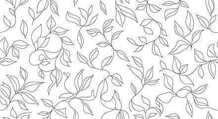 A delicate pattern of scattered leaves and vines in a light and airy design.