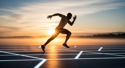 Dynamic Runner on Futuristic Track