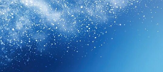 Obraz premium Ultra-Wide Icy Blue Gradient Banner with Drifting Snow Particles