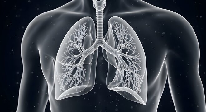 Human Lungs Anatomy 3D Illustration Medical Visualization Respiratory System