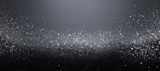 Obraz premium Ultra-Wide Matte Charcoal Banner with Glitter Sweep and Negative Space