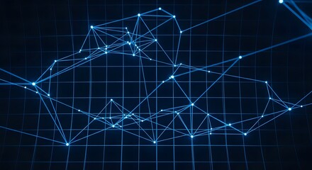 Futuristic Blockchain Network, Data Connections, Artificial Intelligence, and Global Connectivity