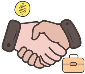 handshake and money