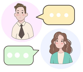 set of business people