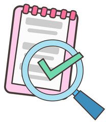 check list with magnifying glass