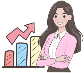 business woman with graph