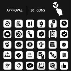 Approve, check mark line icons set. Check the branded icon collection. Pixel Perfect and editable stroke. Passed, Correct, yes, correct, complete, Correct, checklist, Checkbox, checkmark, verified.