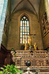 Interiors of the church San Pietro a Majella, built in the early 14th century and named for Pietro Angeleri da Morone who became Pope Celestine V in 1294. Naples