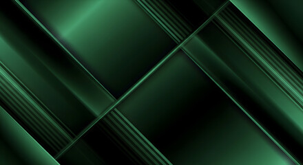 Futuristic green wave background with glowing tech lines