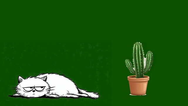 cat and cactus