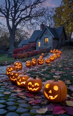 halloween pumpkin on the roof