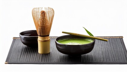 Japanese Matcha Tea Ceremony Isolated On Transparent Background