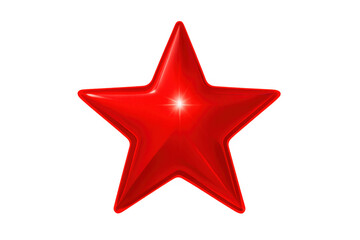 Obraz premium Red star 3d rendering symbol with shiny glossy surface, representing quality, award, and premium success on transparent background