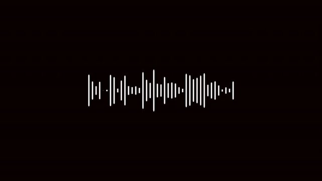 Audio sound waveform animation on a transparent background, line digital minimalist soundwave animation, Audio Equalizer Background Animation With Alpha Channel, Animated audio sound waveform in 4K.