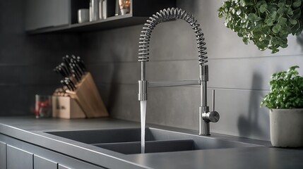 Modern Kitchen Faucet with Pull Down Sprayer Functionality for Enhanced Usability