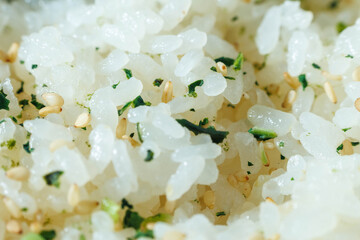 ごまふりかけの掛かったおいしいごはん