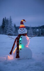 snowman in the woods