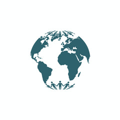 Fototapeta premium Global Unity Globe: Worldwide People Circle, Cooperation, and Harmony Network