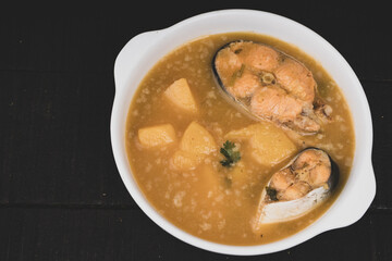 Sancocho soup typical Colombian fish food