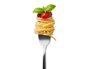 Restaurant menu hero with pasta twirl on fork for Italian delivery apps or cooking course landing pages, recipe cards and catering offers, food blog headers