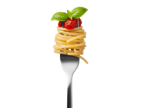 Restaurant menu hero with pasta twirl on fork for Italian delivery apps or cooking course landing pages, recipe cards and catering offers, food blog headers
