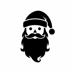 Elegant vector icon of Santa Claus face with hat and beard