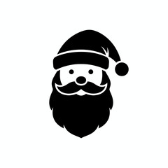 Elegant vector icon of Santa Claus face with hat and beard
