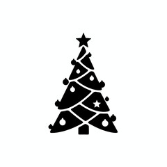 Vector Christmas tree decorated with simple ornaments