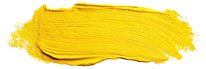 Bold, vibrant yellow paint stroke