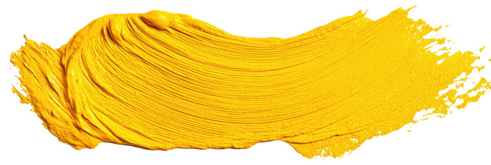 Vibrant, textured smear of bright yellow paint