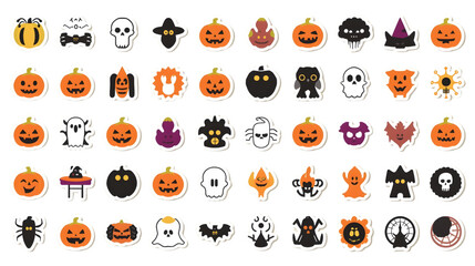 Spooky and Fun Halloween Icon Sticker Collection