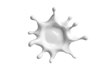 White liquid splash, radiating outward.  A circular,  smooth,  3D  effect