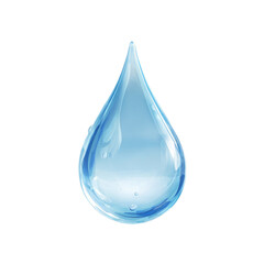 A light-blue teardrop-shaped water droplet.  Detailed, clear, and glossy depiction