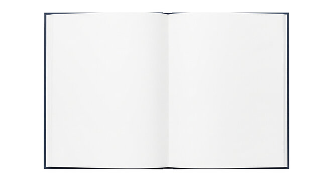 open book isolated, top view, clean pages