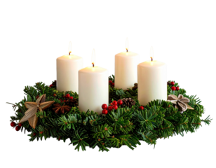 Adventskranz, transparenter Hintergrund, png