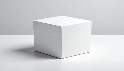 Fototapeta premium A white cube is shown in a white background 3