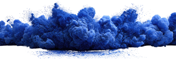 Abstract indigo smoke cloud against black background