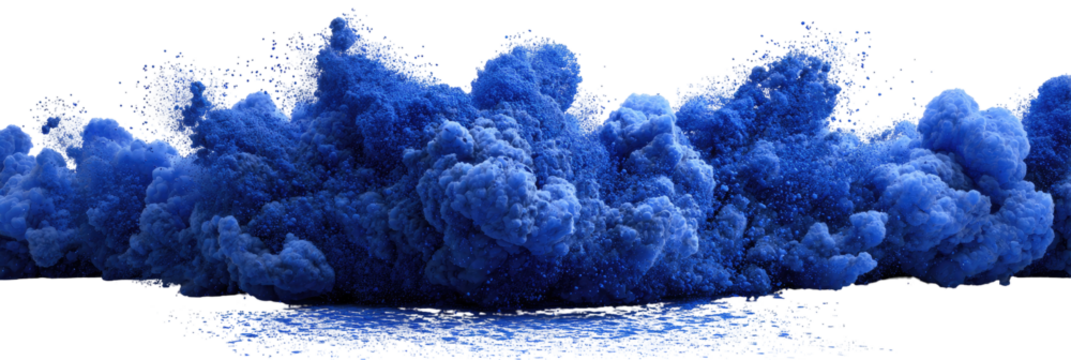 Abstract indigo smoke cloud against black background