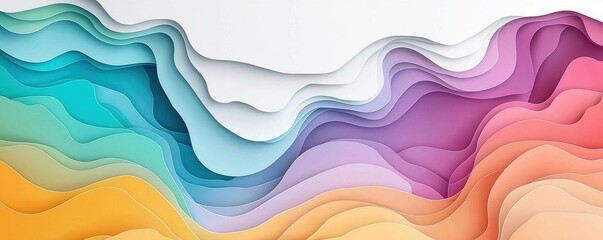 Colorful abstract  background with layered paper effect