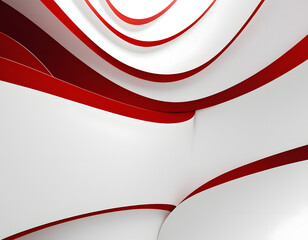 Modern abstract white and red background with 3D Overlap layers effect.abstract background with red lines.