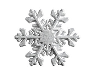 White Snowflake Ornament – Frosted Winter Icon – Isolated PNG on Transparent Background