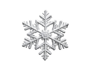 White Snowflake Ornament – Frosted Winter Icon – Isolated PNG on Transparent Background