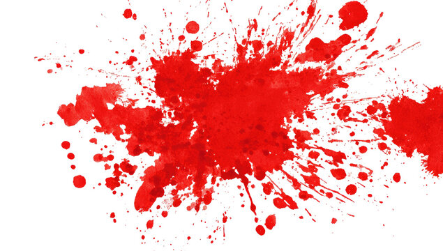 Red paint splatter explosion on black background